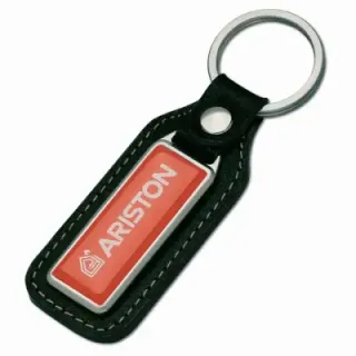 Keyring metal, real leather, Doming. - LT99662 (gadzety reklamowe)